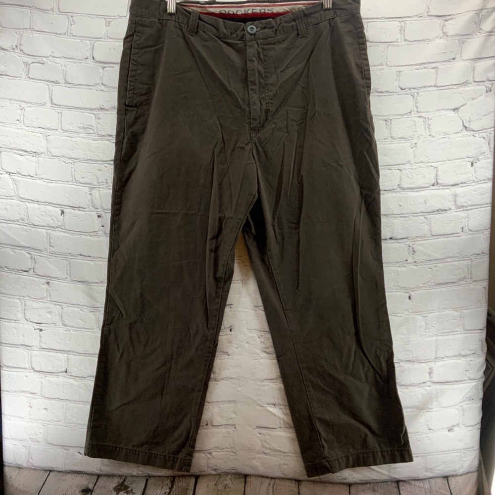 Dockers Trousers Mens 38X30 Pants Brown Flat‎ Front Classic Casual